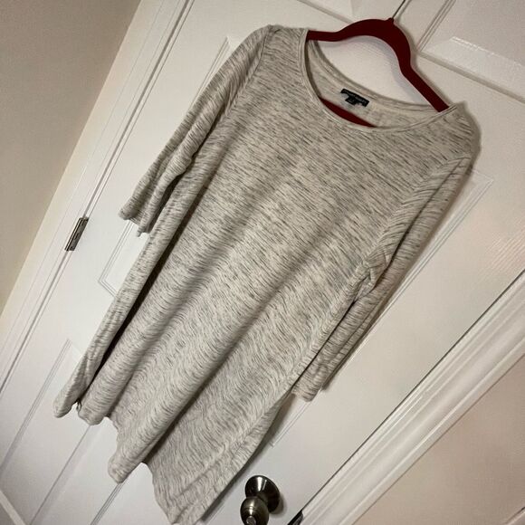 Two Hilary Radley long sleeve dresses. Blue and gray/White. Both Large - Picture 7 of 9